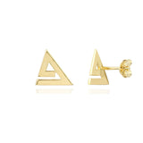 Noemi Triangle Geometric 18ct Gold Stud Earrings