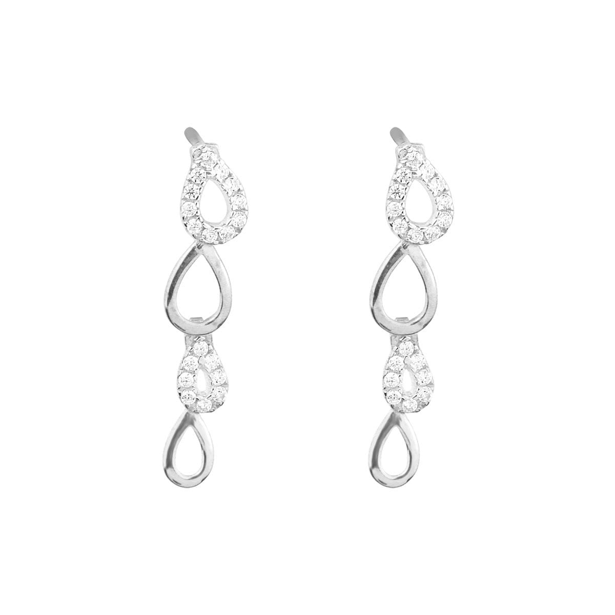 Gia Peardrop 18ct White Gold Drop Earrings
