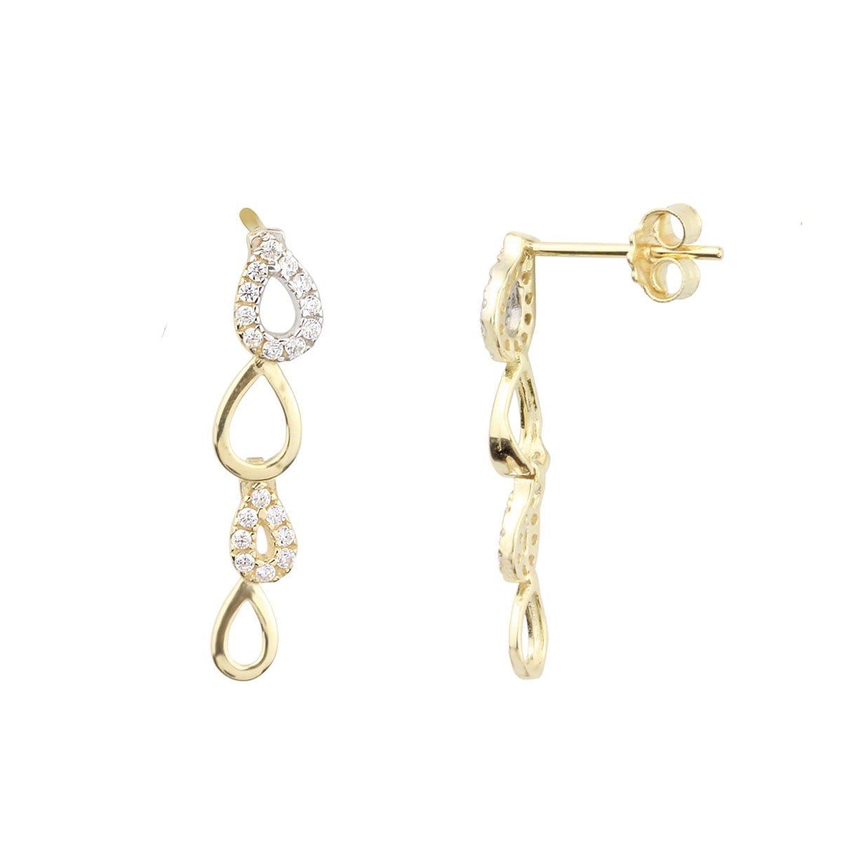 Gia Peardrop 18ct Yellow Gold Drop Earrings