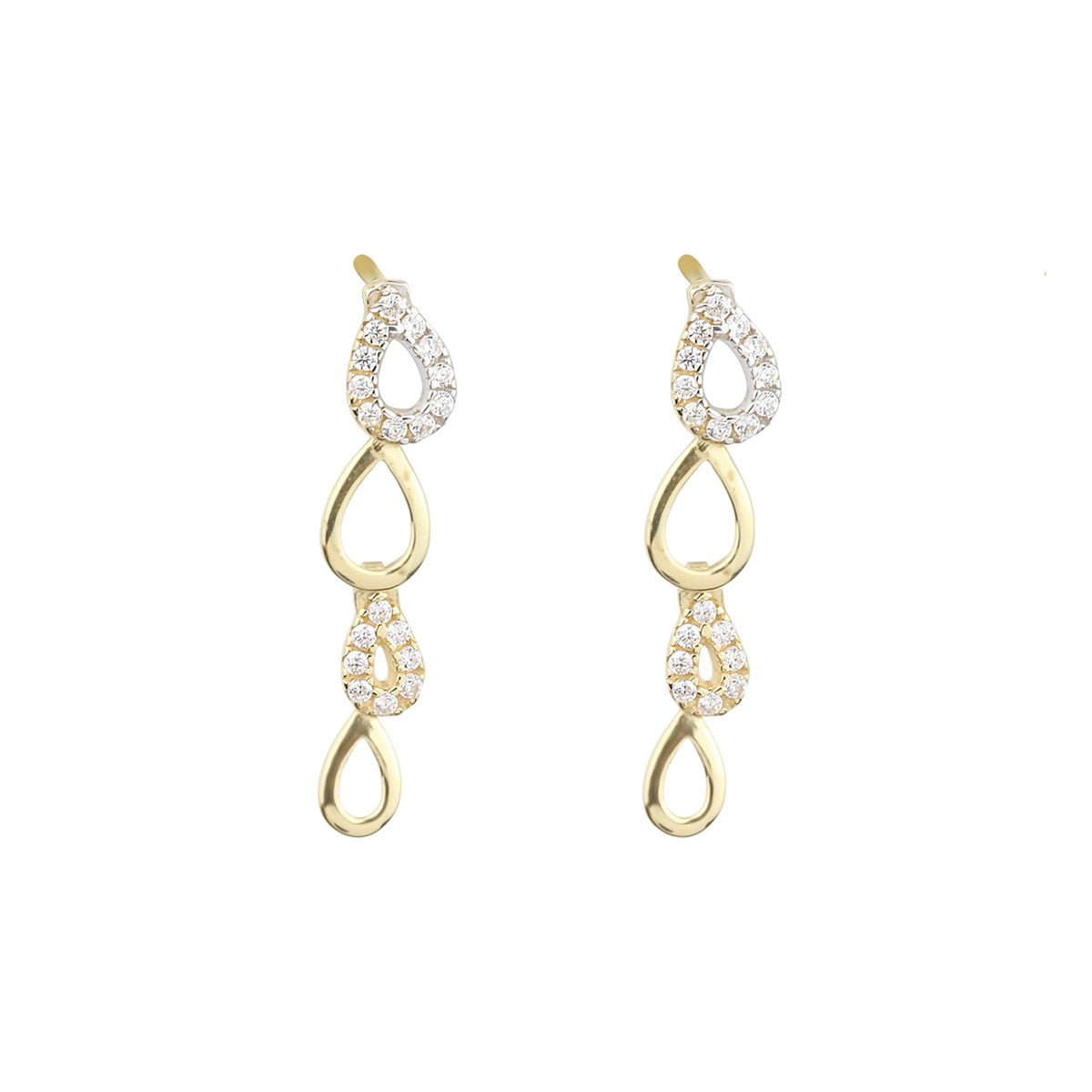 Gia Peardrop 18ct Yellow Gold Drop Earrings