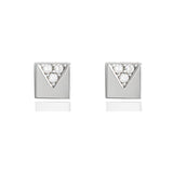 18ct White Gold Square Stud Earrings