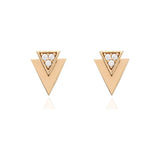 Gia Triangle 18ct Rose Gold Stud Earrings
