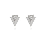 Gia Triangle 18ct White Gold Stud Earrings