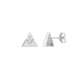 18ct White Gold Small Triangle Earrings