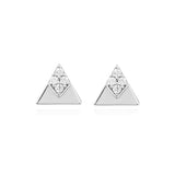 18ct White Gold Small Triangle Earrings