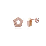 Noemi 18ct Rose Gold Pentagon Stud Earrings