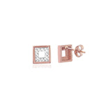 Cali 18ct Rose Gold Square Stud Earrings