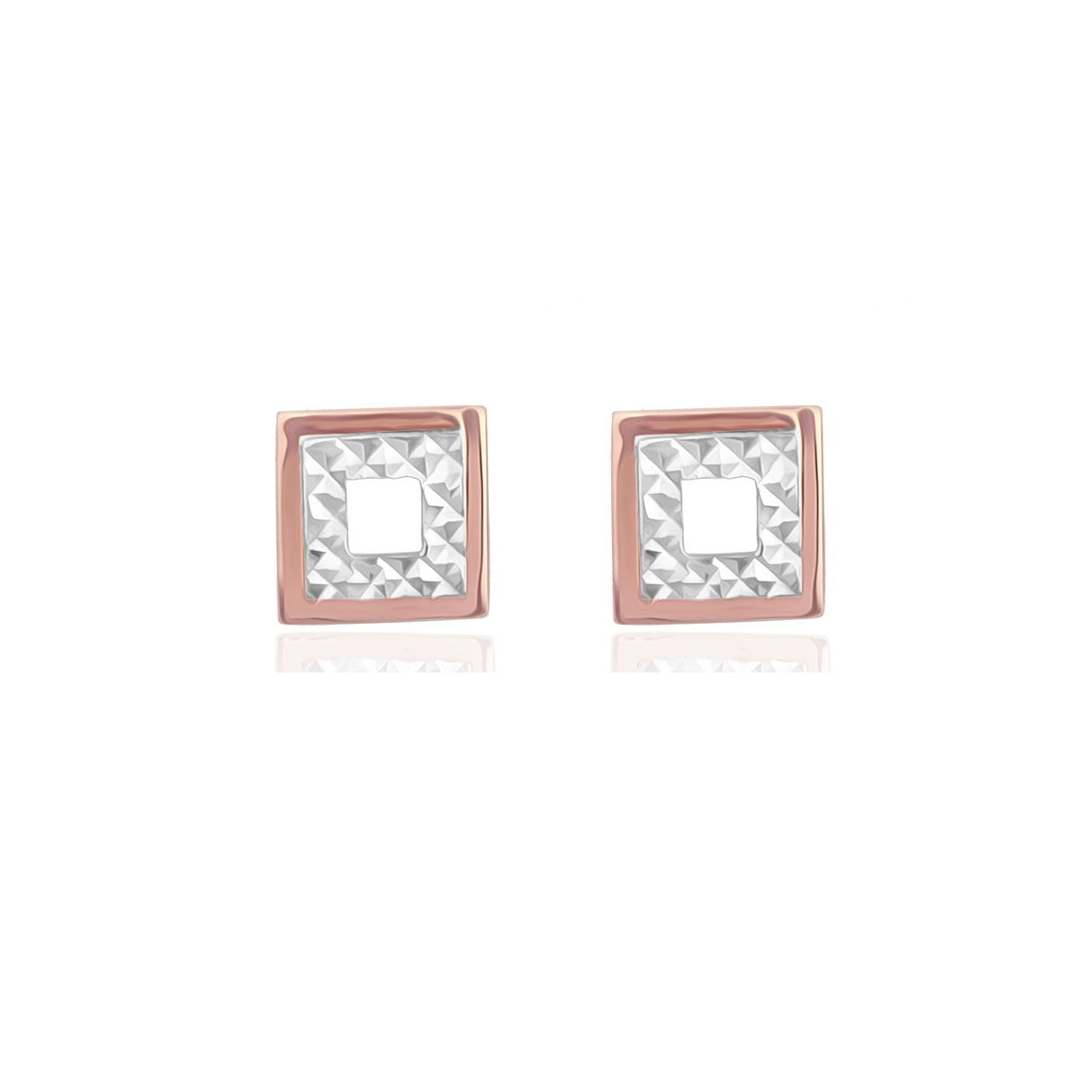 Cali 18ct Rose Gold Square Stud Earrings
