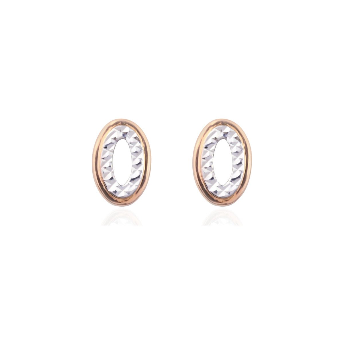 Cali Oval 18ct Rose Gold Stud Earrings