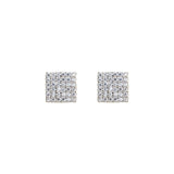 Gia Square 18ct Gold Stud Earrings