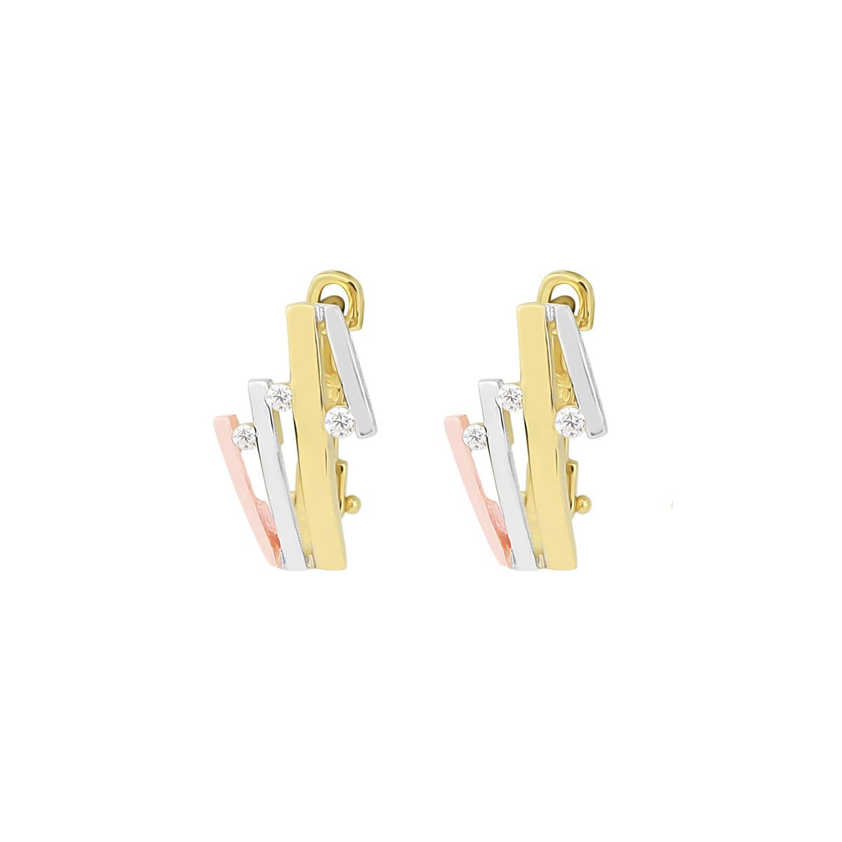 Cali Rose 18ct White, Rose & Gold Clip-On Earrings