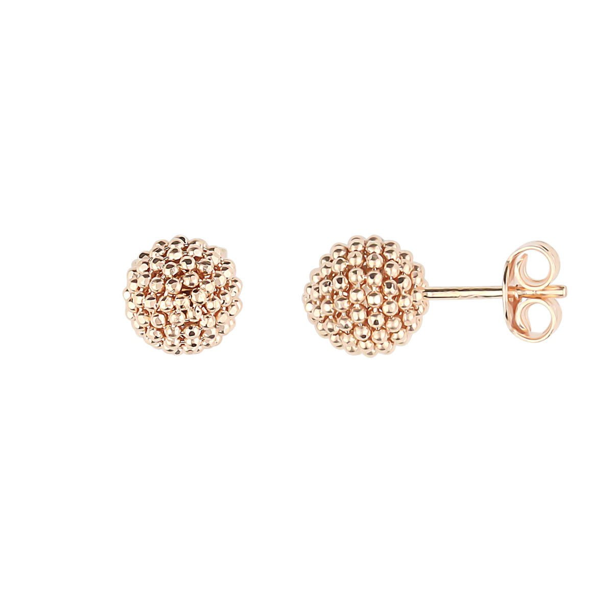 Auric Signature 18ct Rose Gold Ball Stud Earrings