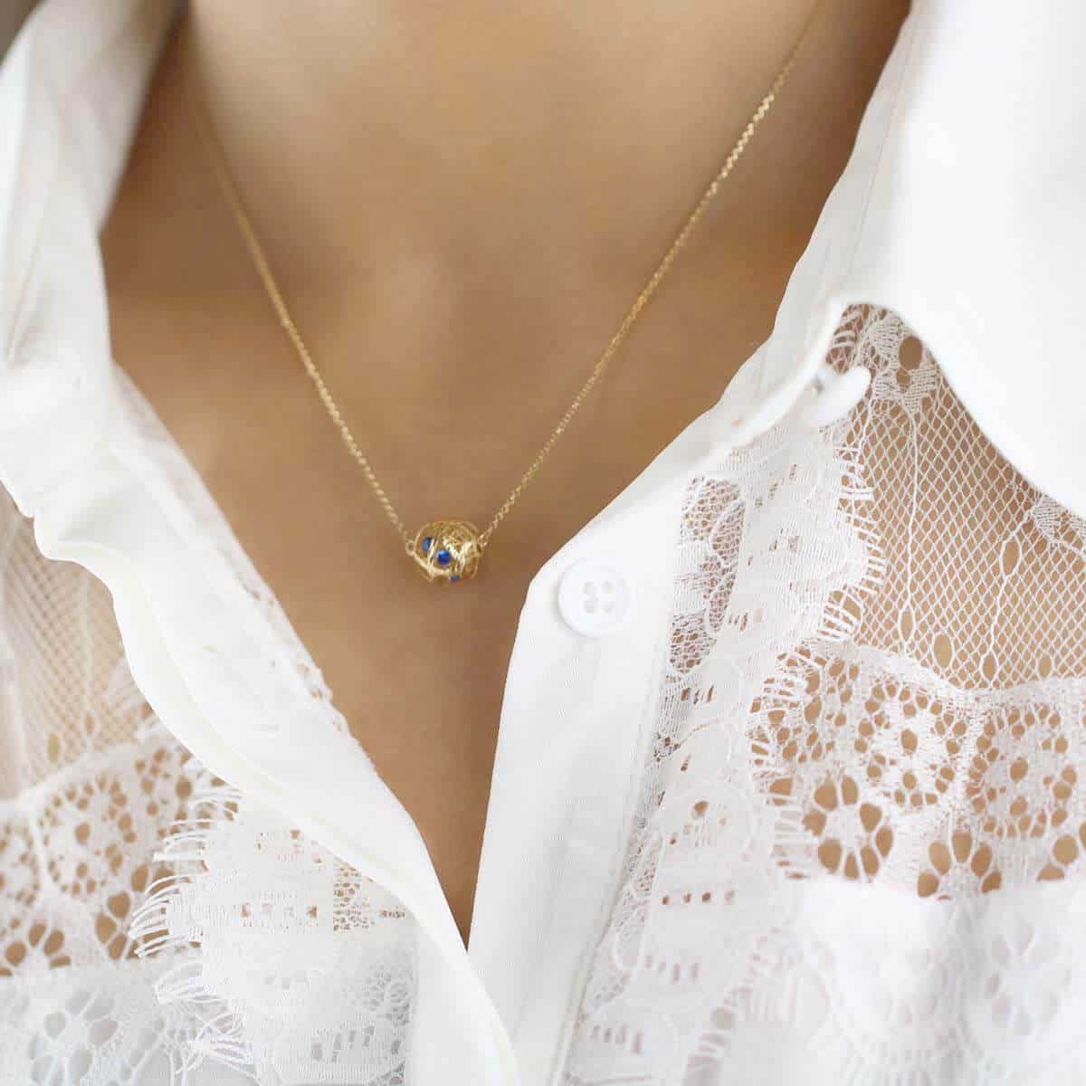 Aria Blue 18ct Gold Pendant Necklace