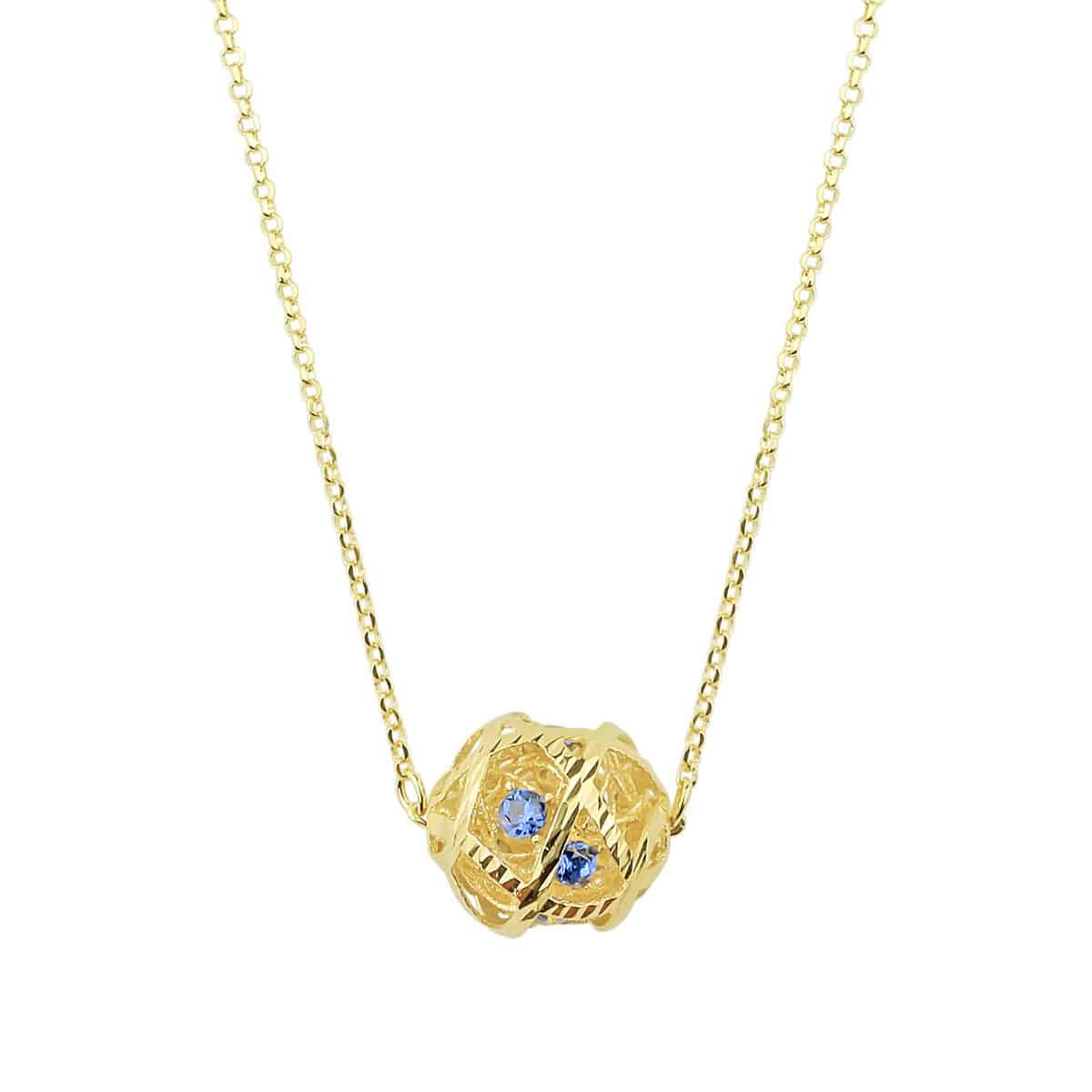 Aria Blue 18ct Gold Pendant Necklace