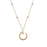 18ct Yellow Gold Moon Gemstone Pendant Necklace