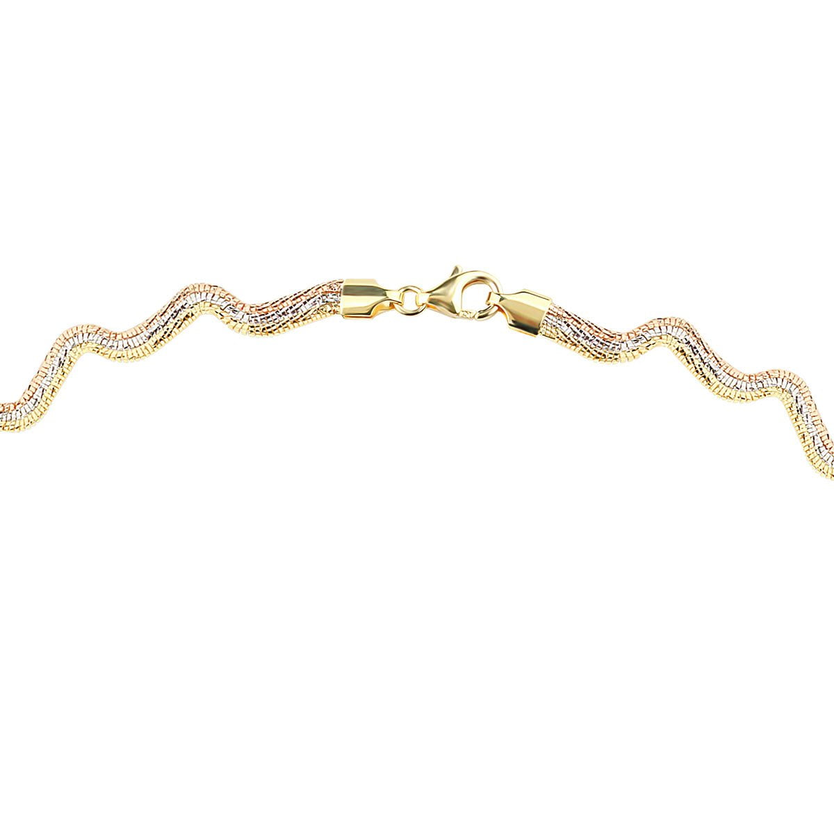 Close Up View Of The Pattern On Auric Cora 18ct Rose Gold Necklace