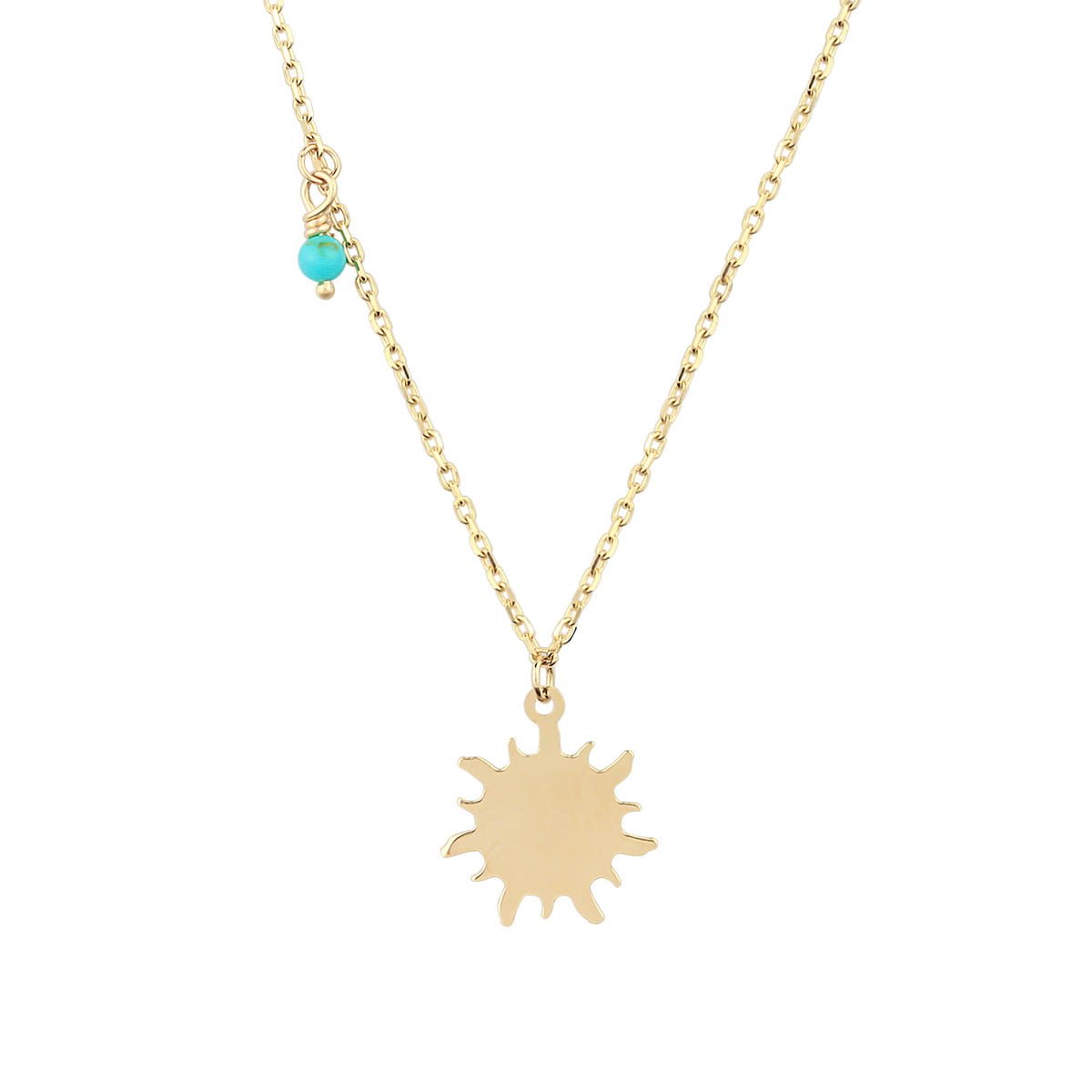 18ct Gold Turquoise Pendant Necklace