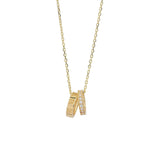 Gia Double Love 18ct Gold Pendant Necklace On A Gold Chain
