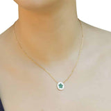 18ct Yellow Gold Green Maw Stone Necklace