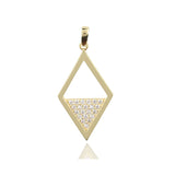 Gia Diamond Shape 18ct Yellow Gold Pendant