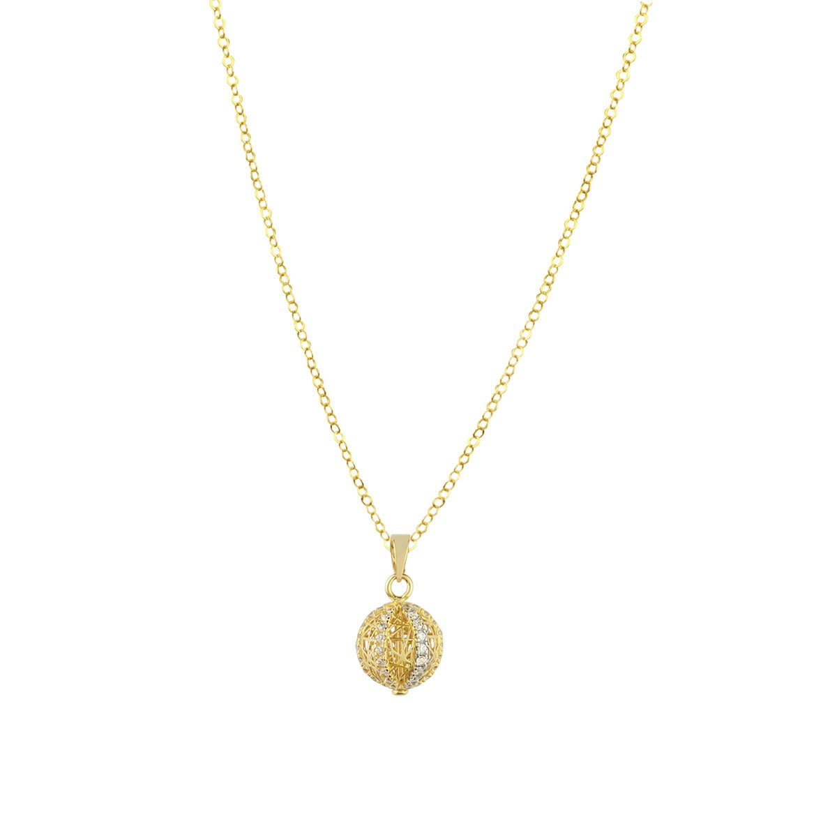Gia 18ct Yellow Gold Ball Pendant