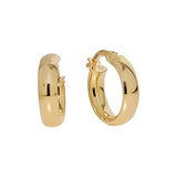 18ct Solid Yellow Gold 14mm Hoop Earrings for women