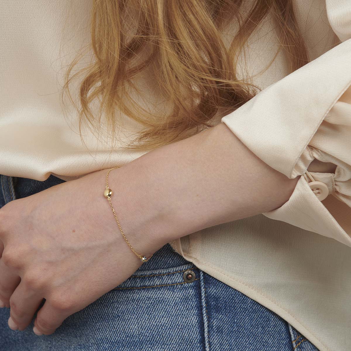 14K Yellow Gold Bracelet Double Chain Simple Fine Jewellery Elegant Gift  for Women Girls,Chain 17.5 cm/7 Inch : Amazon.co.uk: Fashion