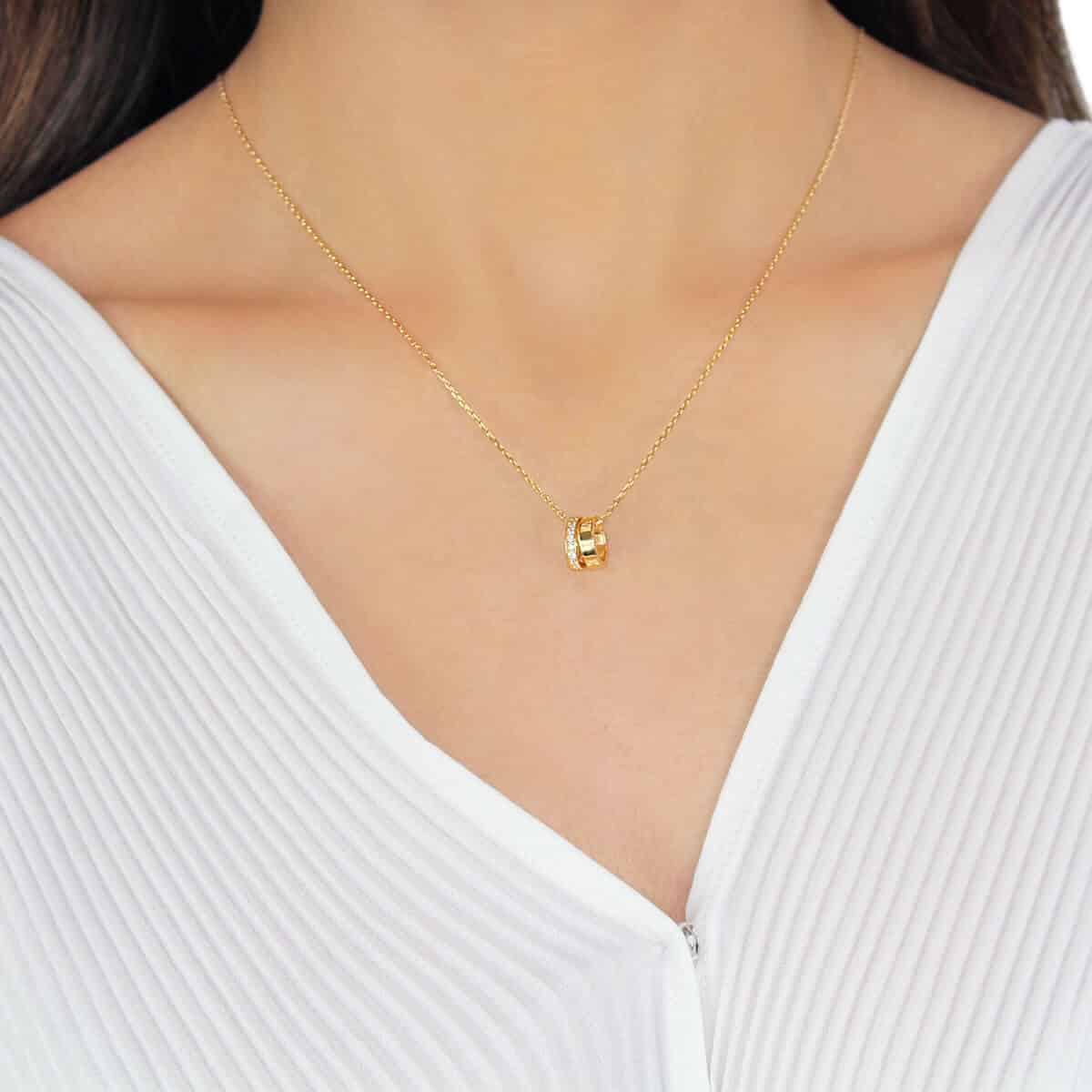 Gia Double Love 18ct Gold Pendant Necklace