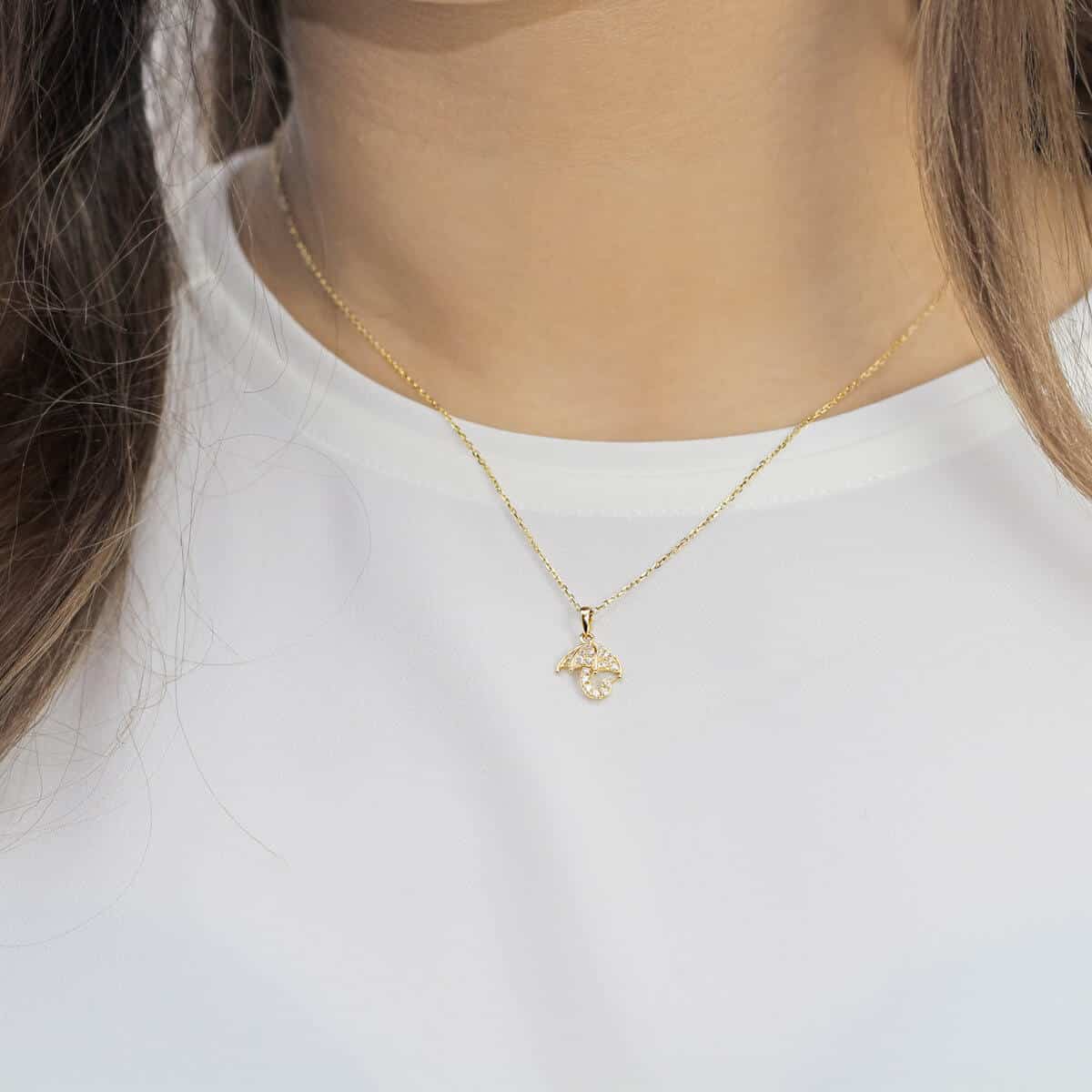 Gia Open Umbrella 18ct Yellow Gold Pendant Charm