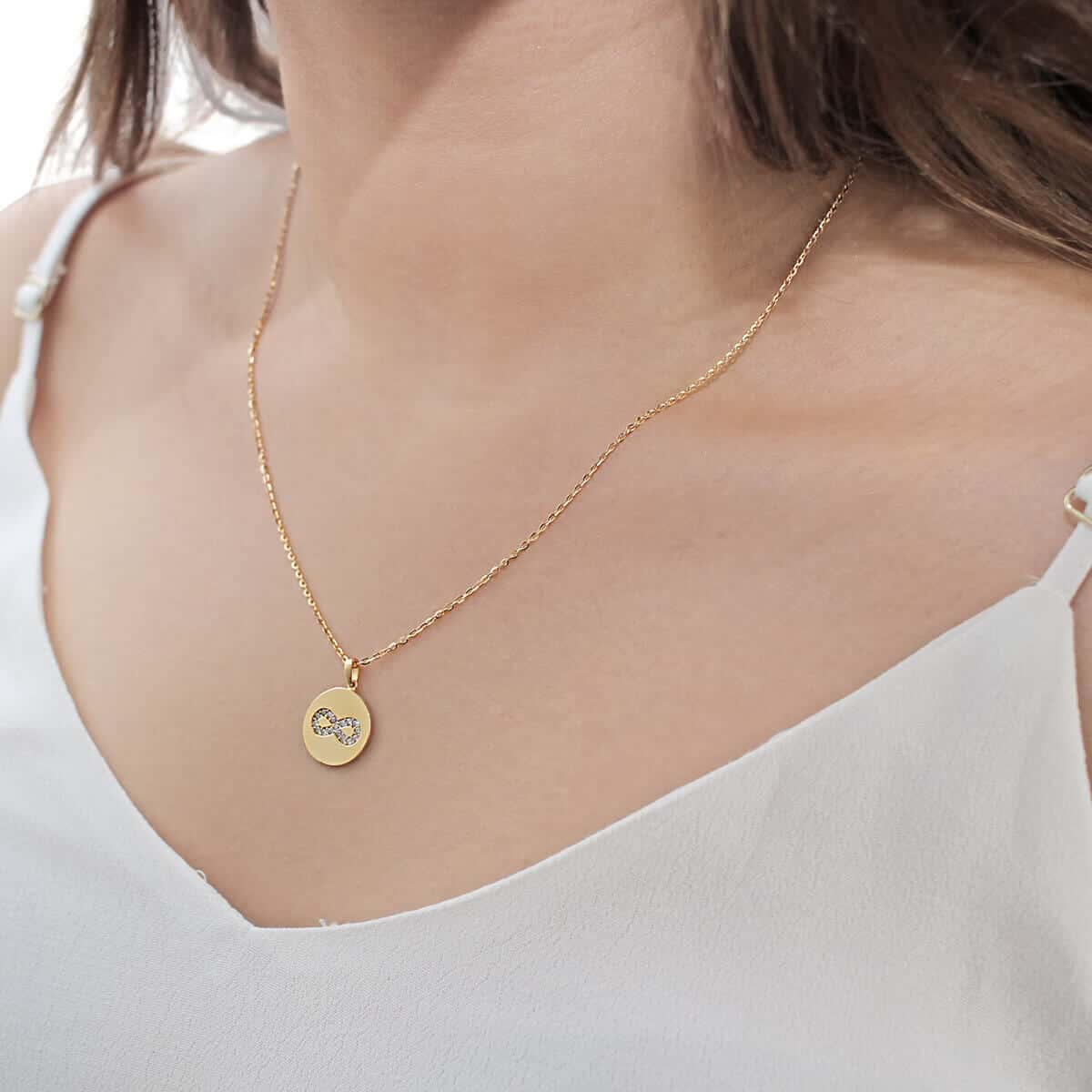 18ct Infinity 18ct Yellow Gold Disc Pendant infinity pendant necklace