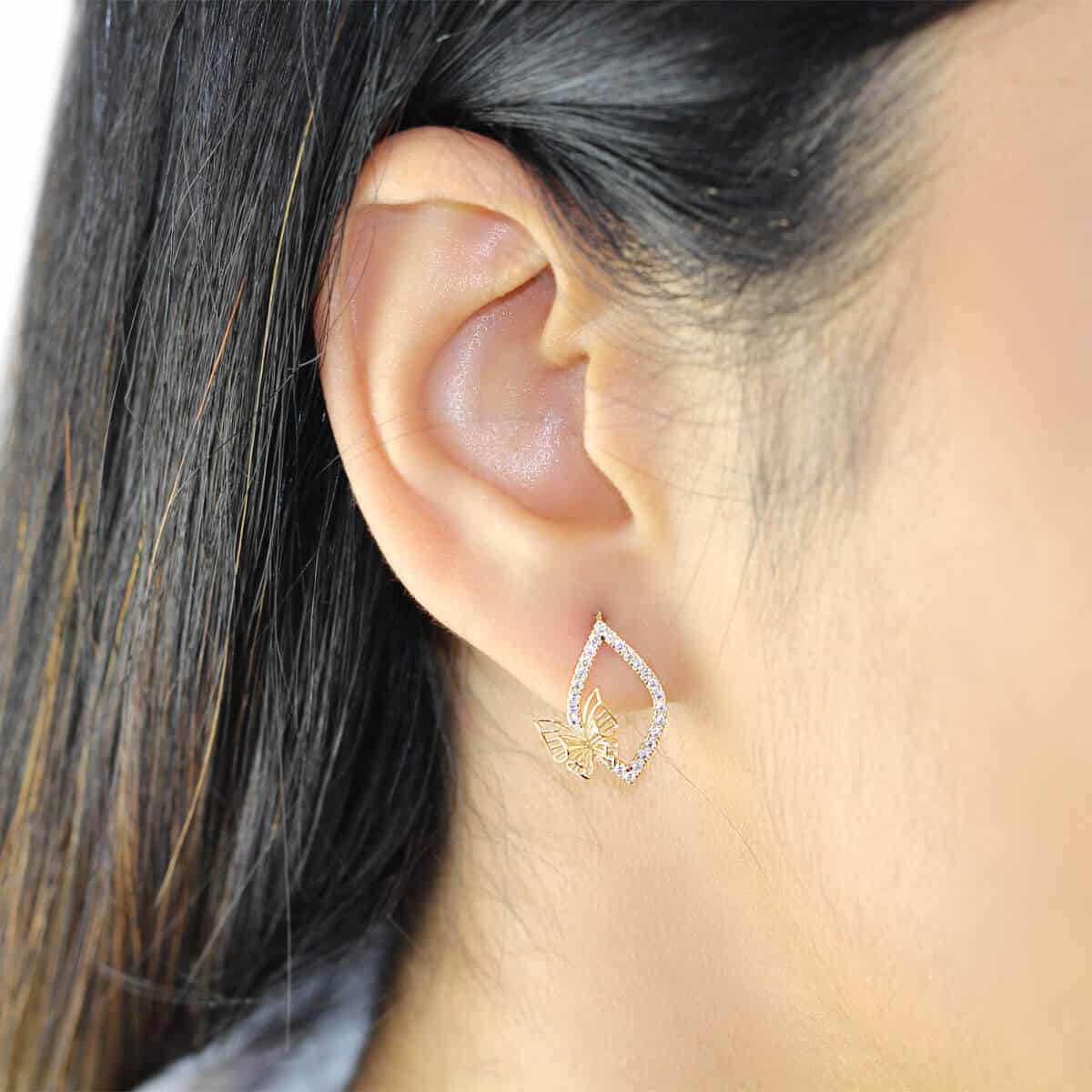Butterfly Gold Stud Earrings