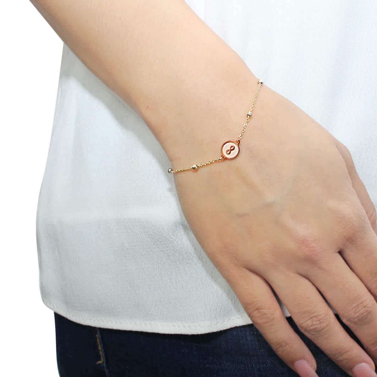 18ct Solid Rose Gold Infinity Bracelet Auric Jewellery
