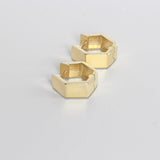 18ct Yellow Gold Hexagon Hoop Earrings