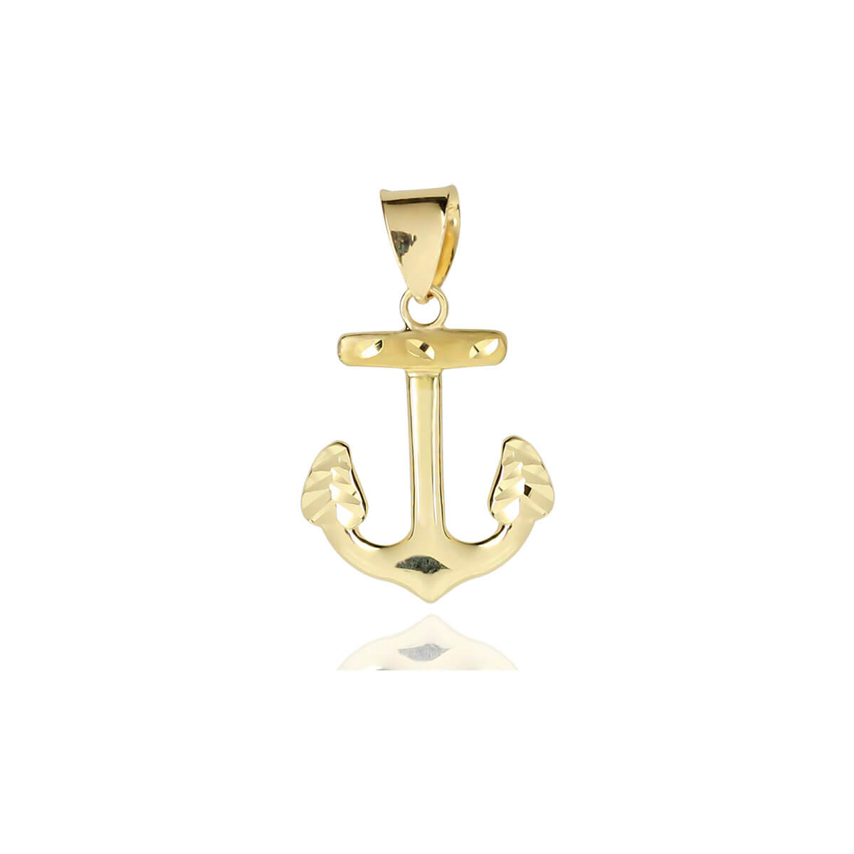 Solid 18ct Yellow Gold Anchor Pendant