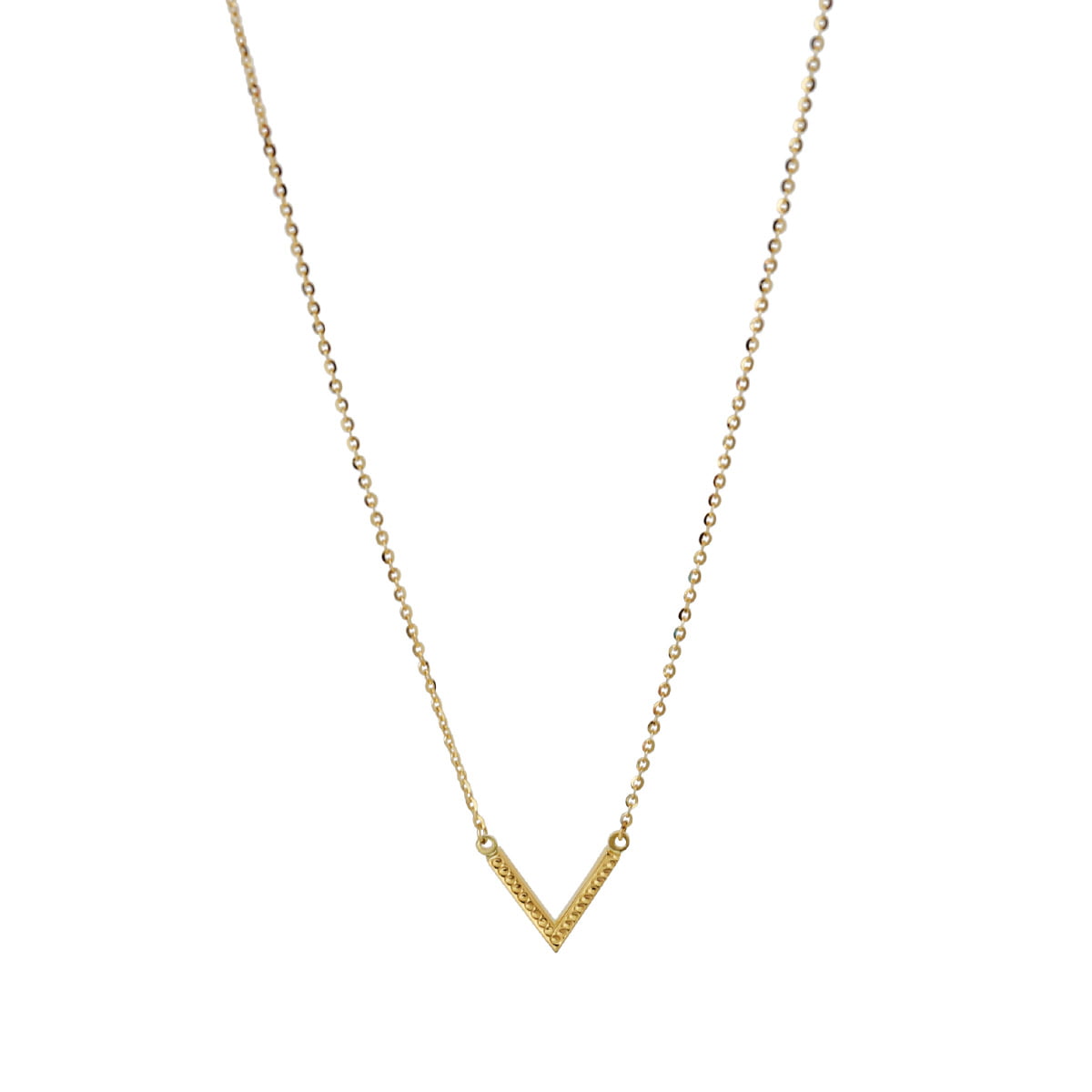 Two sided - V shaped gold necklace for women