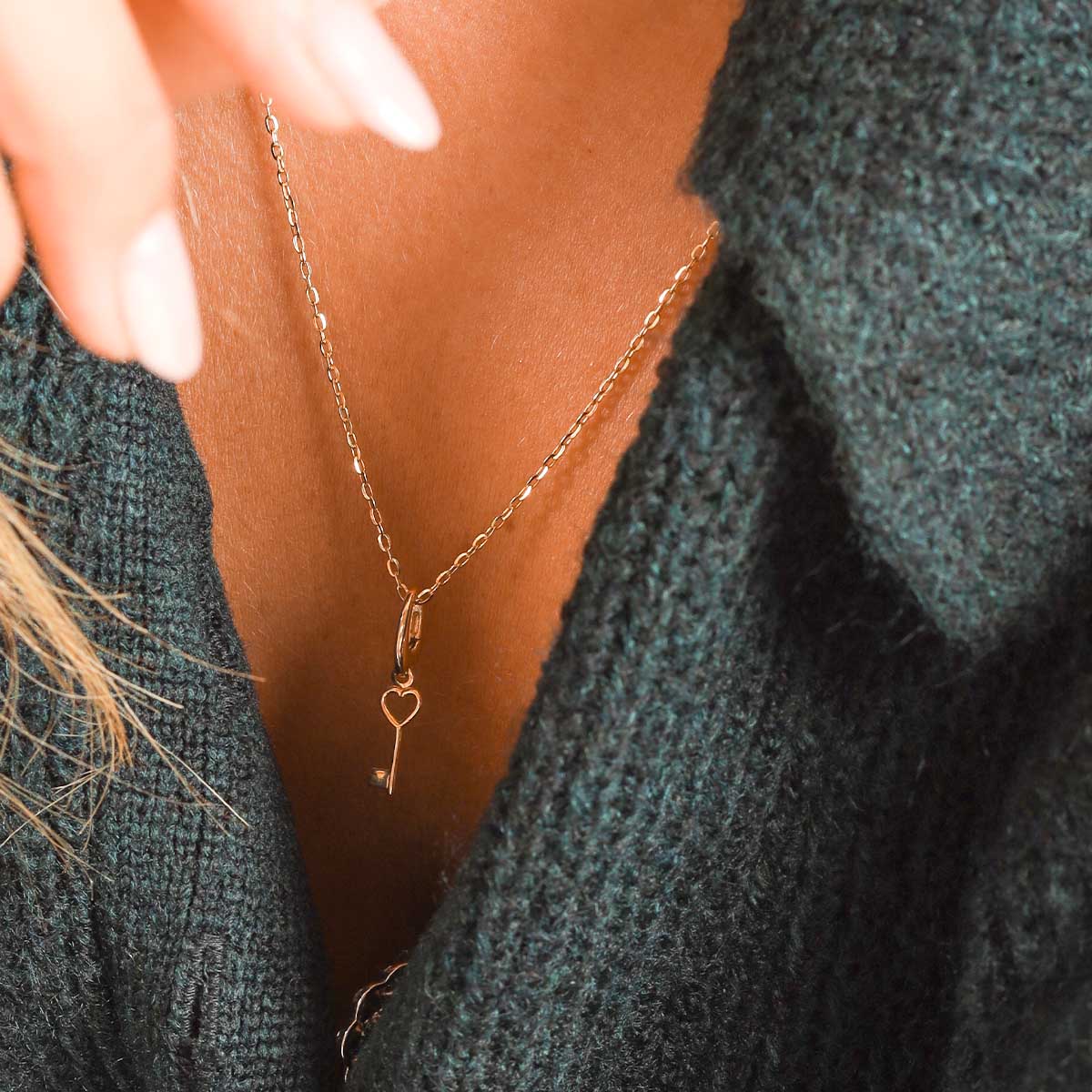 Yellow Gold Mini Key Charm Pendant