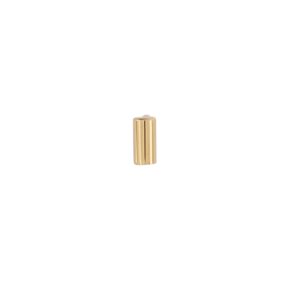 Yellow Gold Single Cylinder Stud Earring