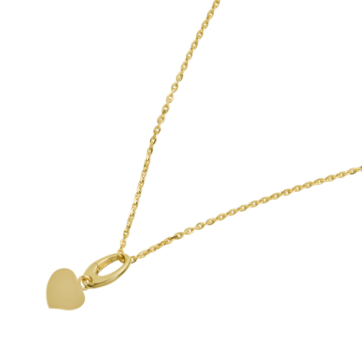 18ct Yellow Gold Heart Tag Charm Pendant