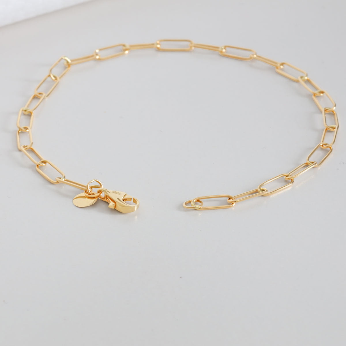 18ct Yellow Gold Paper Clip Chain Bracelet