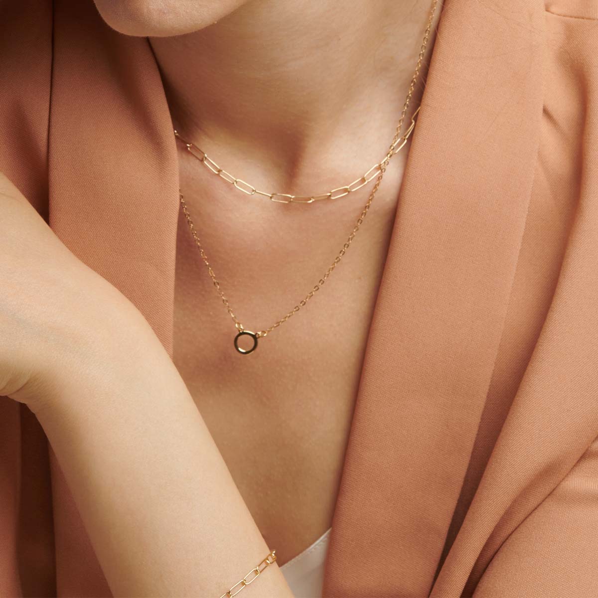 gold paperclip chain necklace uk