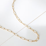 18ct Yellow Gold Paperclip Chain Necklace