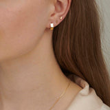 18ct Yellow Gold Hexagon Hoop Earrings