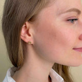 rose gold pentagon stud earrings