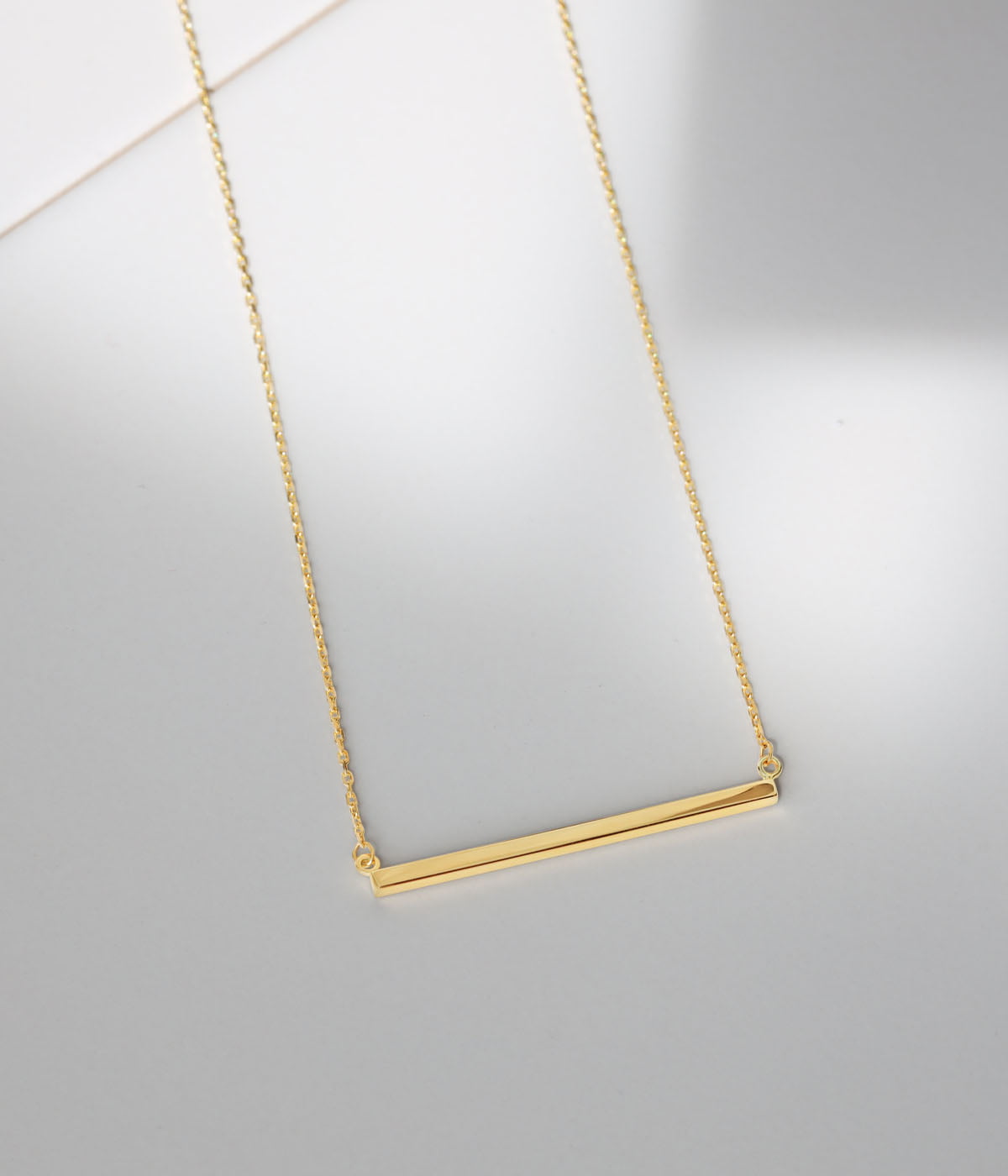solid gold t bar chain necklace